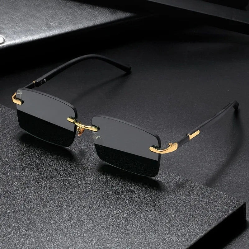 Retro Rimless Rectangle Sunglasses