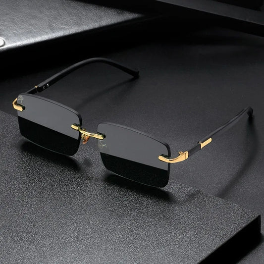 Retro Rimless Rectangle Sunglasses
