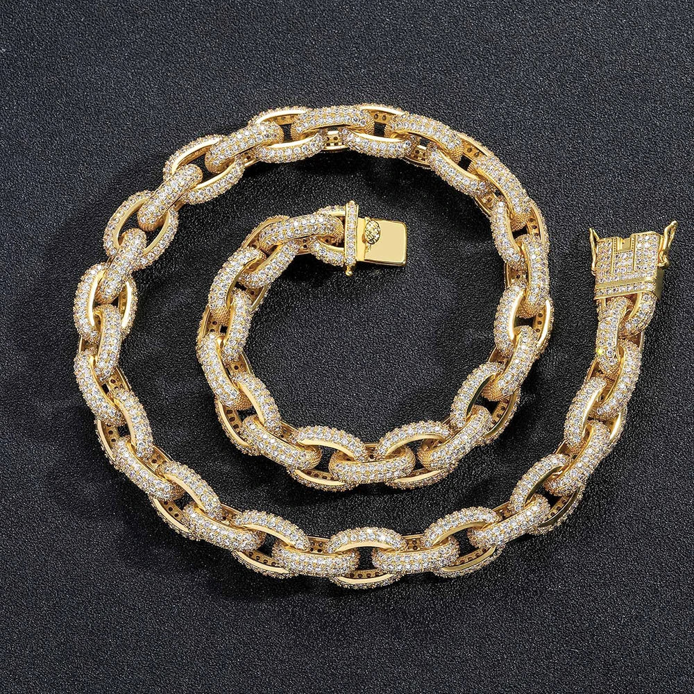 12mm Iced Out Rope Chain