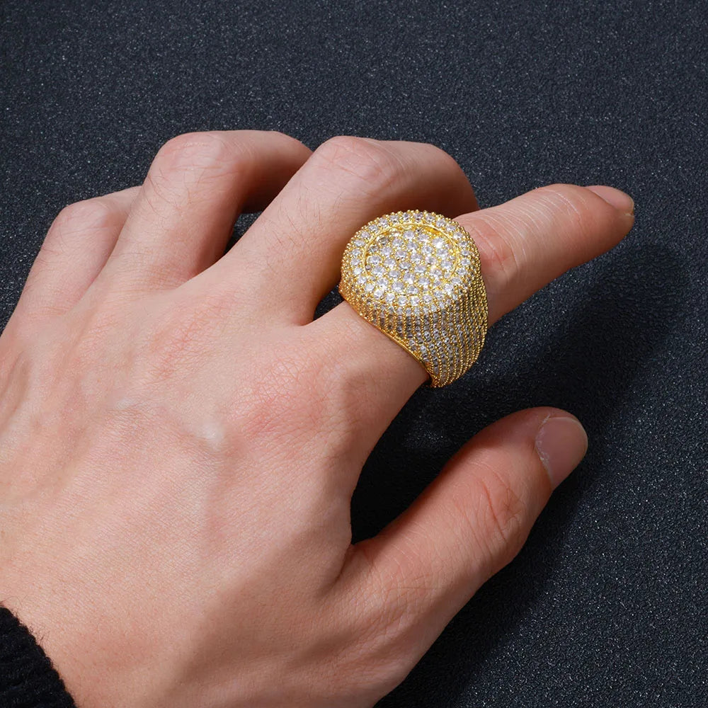 Big Round Iced Out Ring