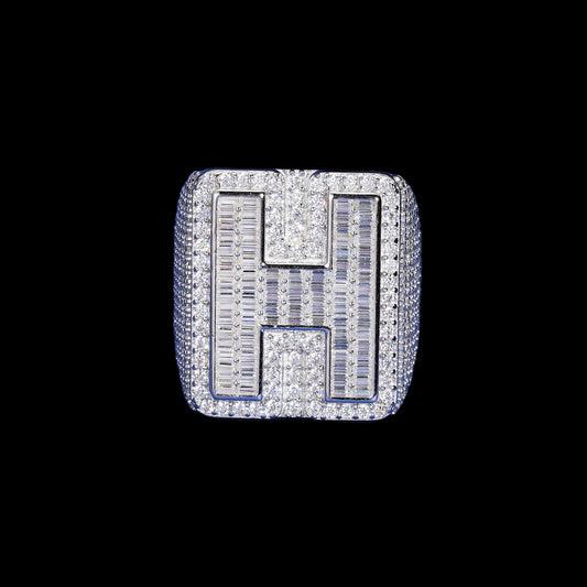 Custom Letter Moissanite Ring