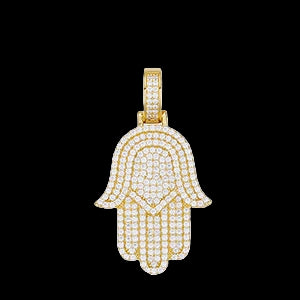 Moissanite Hamsa Hand Pendant