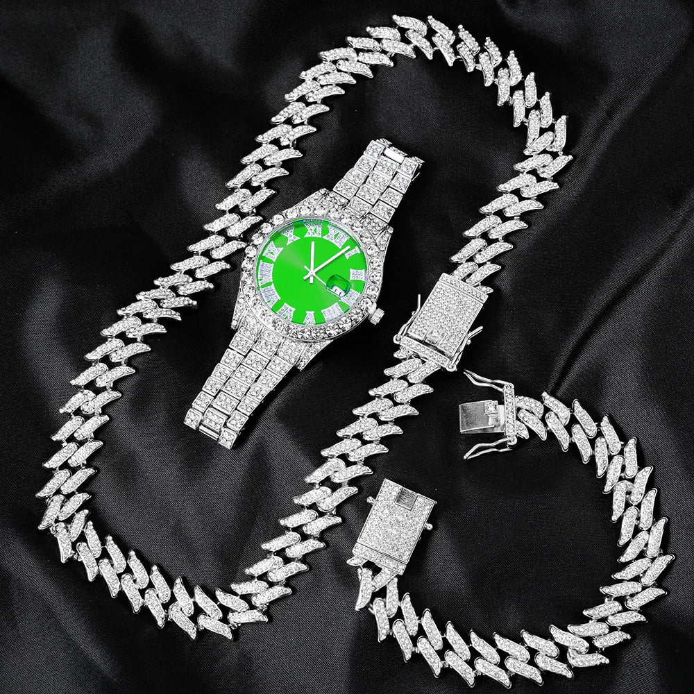 Premium Frosted Cuban Link Set