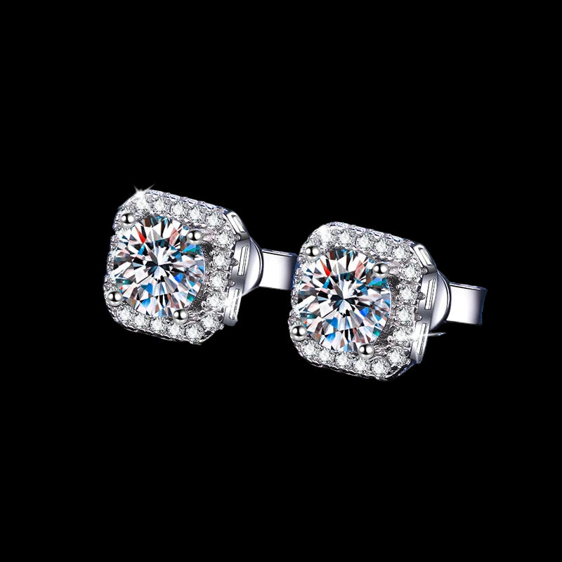 Moissanite 925 Silver Stud Earrings