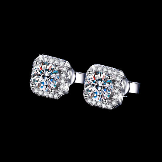 Moissanite 925 Silver Stud Earrings