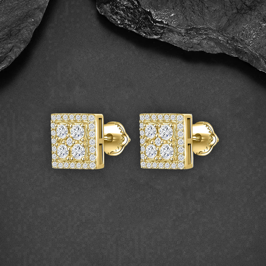 14K Gold Moissanite Stud Earrings