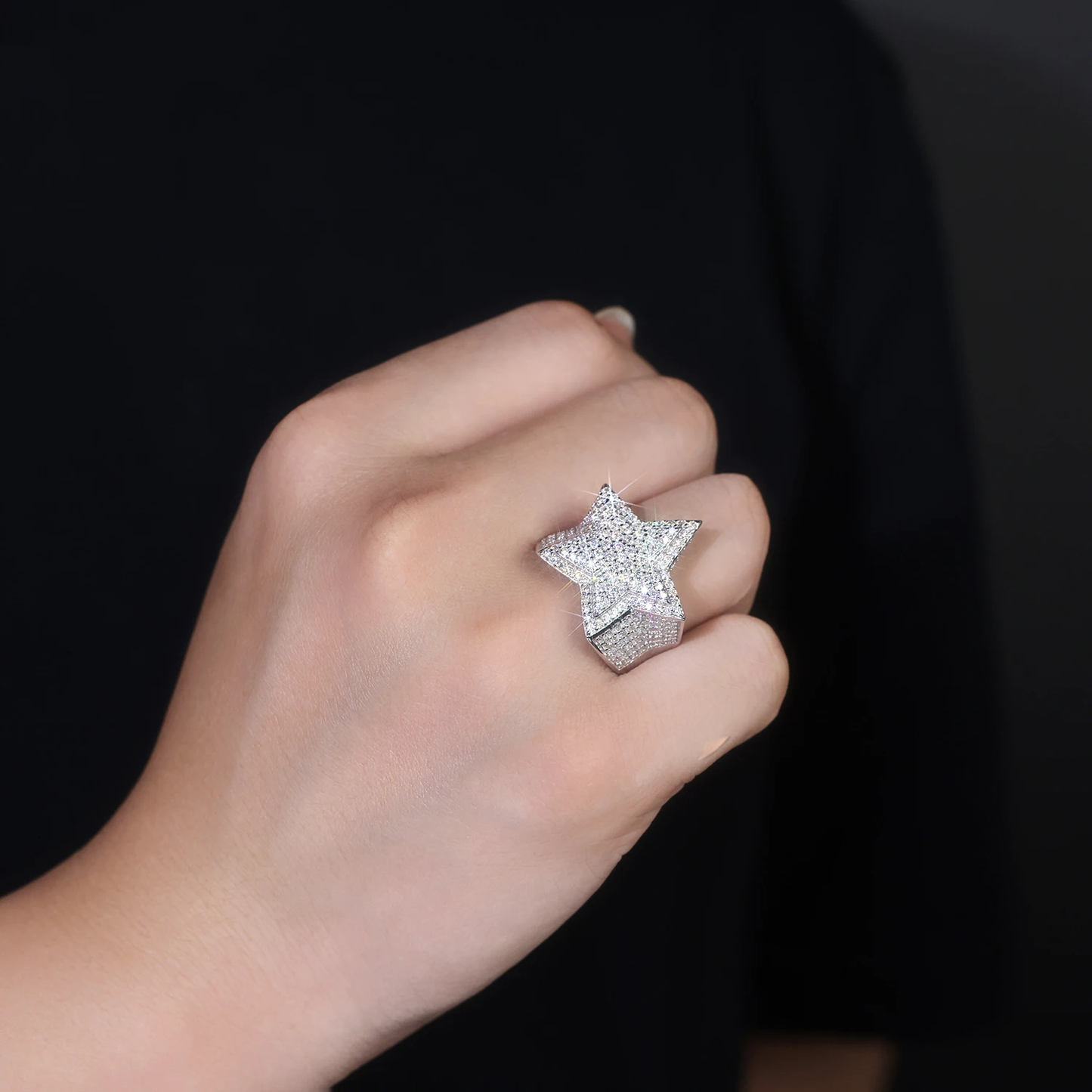 925 Moissanite Star Ring