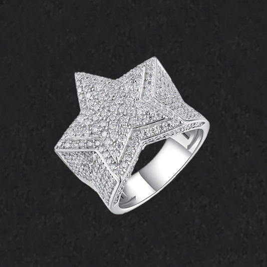 925 Moissanite Star Ring