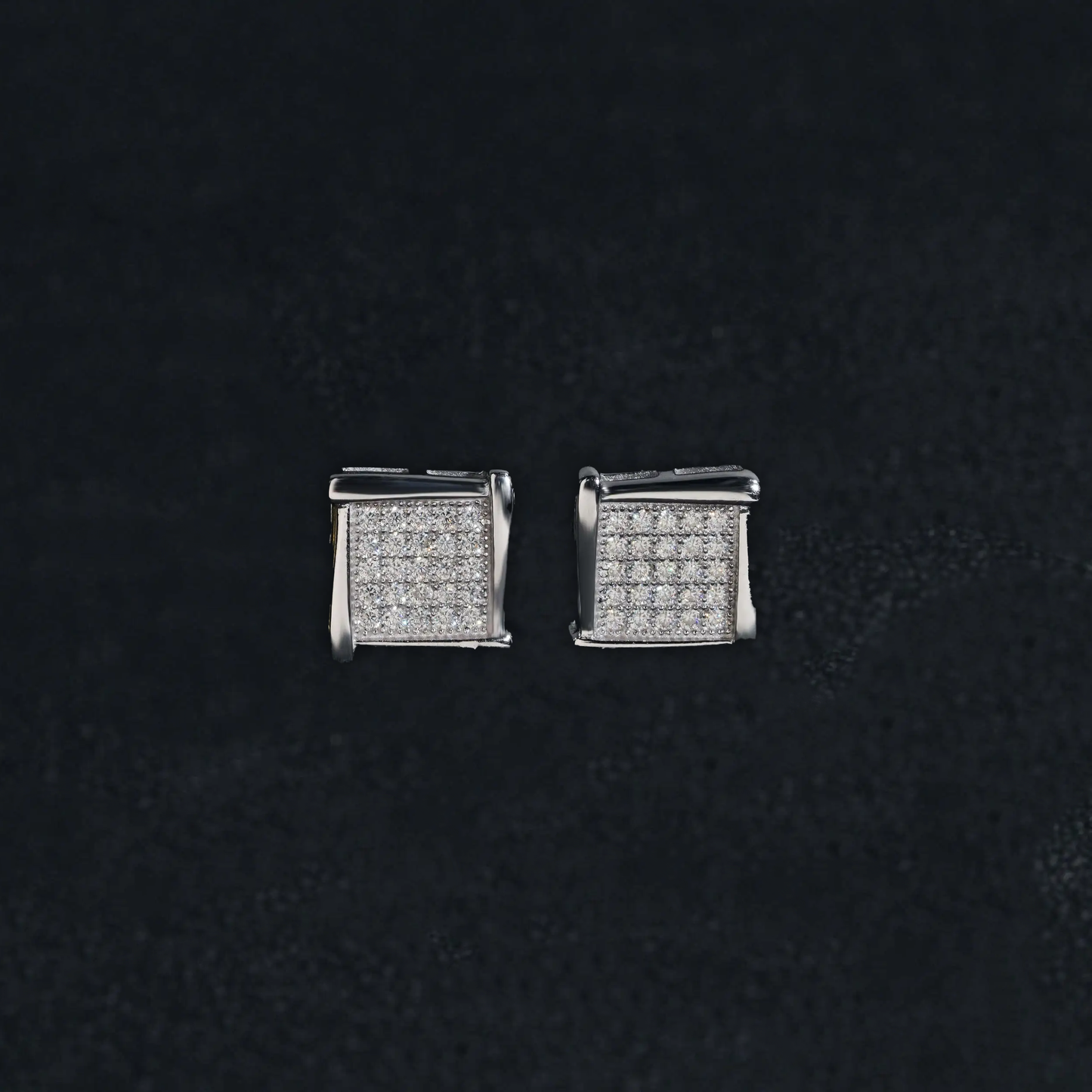 Moissanite Sterling Stud Huggie Earrings