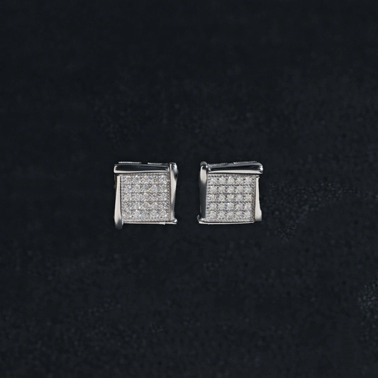 Moissanite Sterling Stud Huggie Earrings