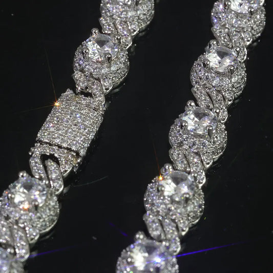 7.5mm Iced Out Cuban Bracelet