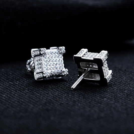 Moissanite Square Stud Earrings