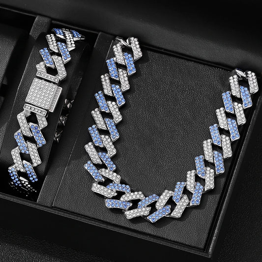 Geometric Cuban Chain Jewelry Set