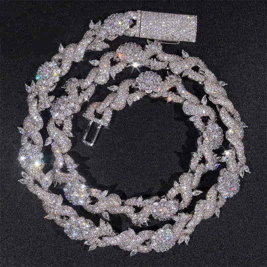 13mm Zircon Thorn Flower Cuban Chain