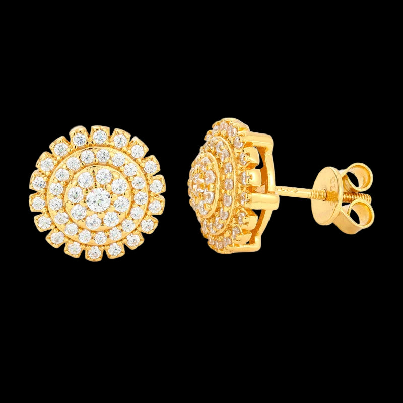 Moissanite Sunflower Stud Earrings