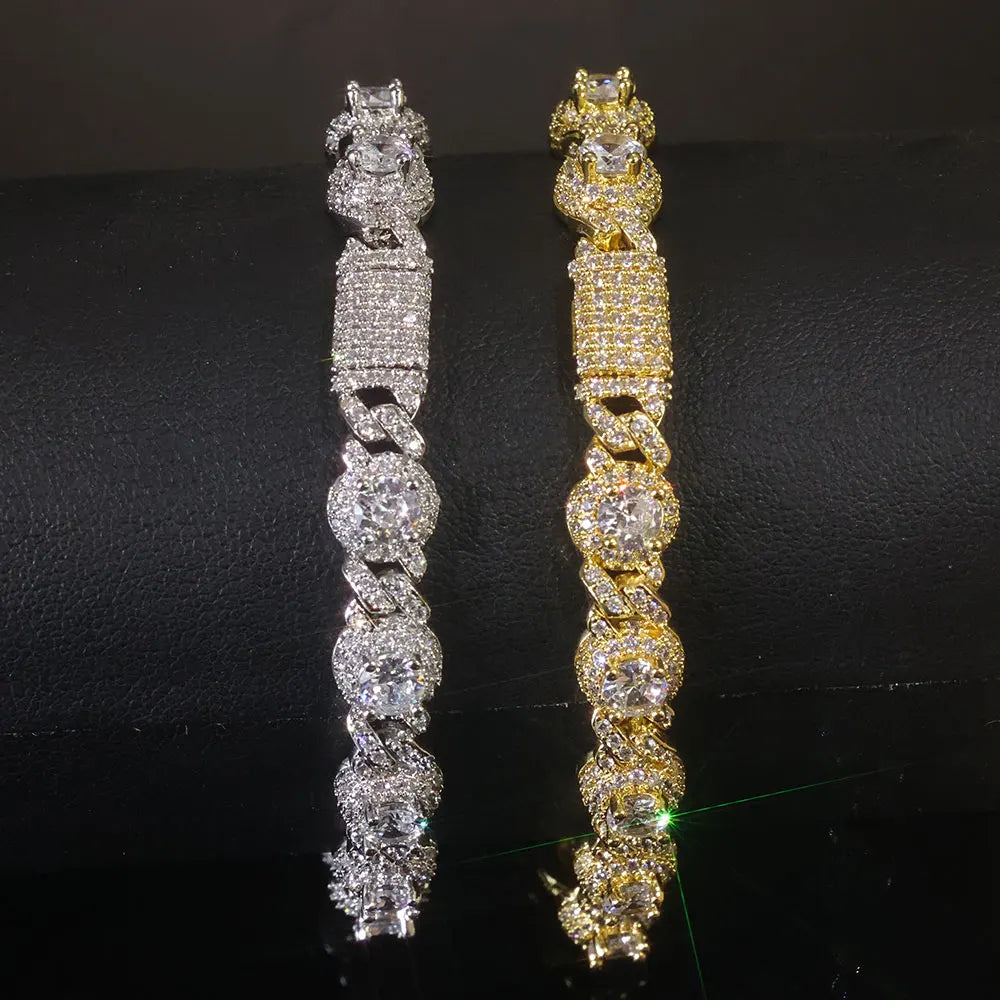 7.5mm Iced Out Cuban Bracelet
