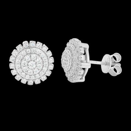 Moissanite Sunflower Stud Earrings