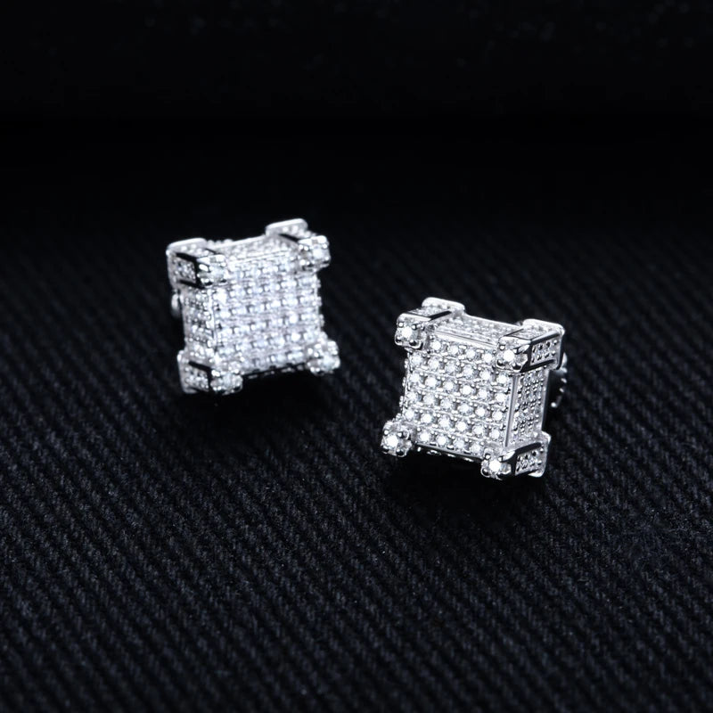 Moissanite Square Stud Earrings