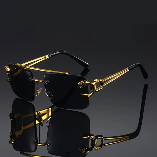 Golden Frameless Polarized Sunglasses