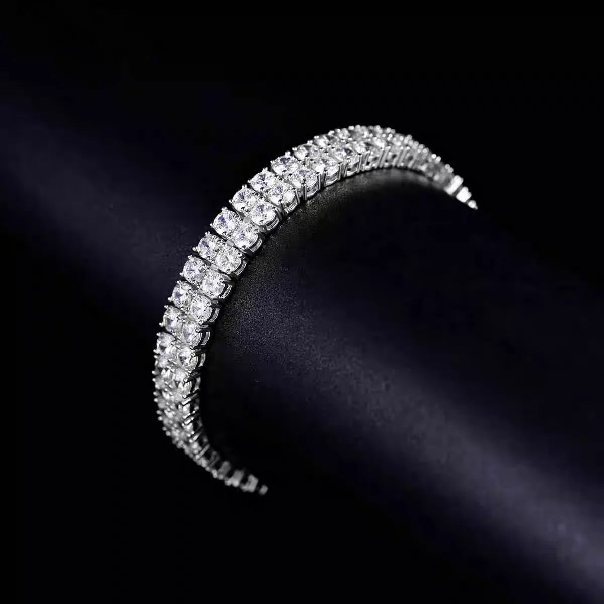 3mm Moissanite Double Row Tennis Bracelet
