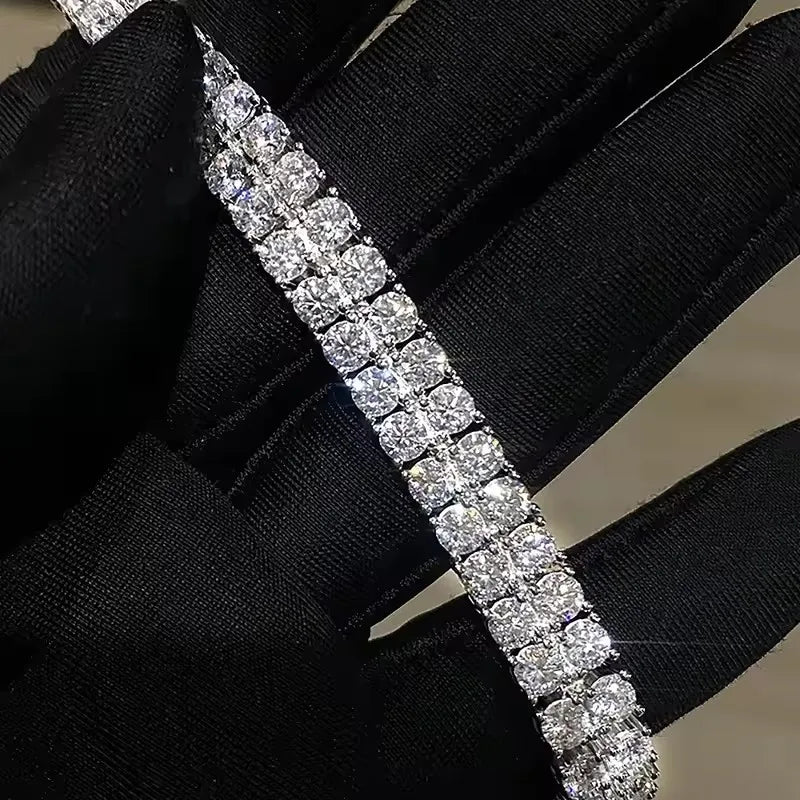 3mm Moissanite Double Row Tennis Bracelet