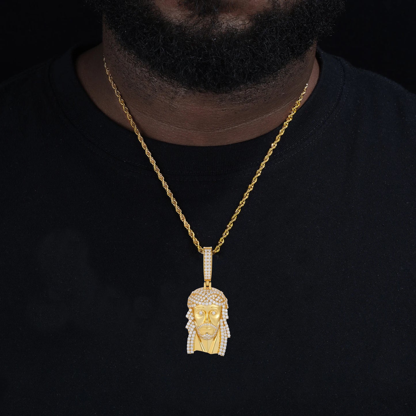 Iced Out Moissanite Jesus Head Pendant