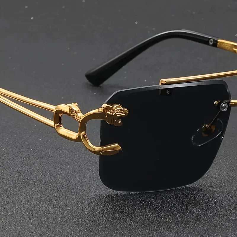 Golden Frameless Polarized Sunglasses