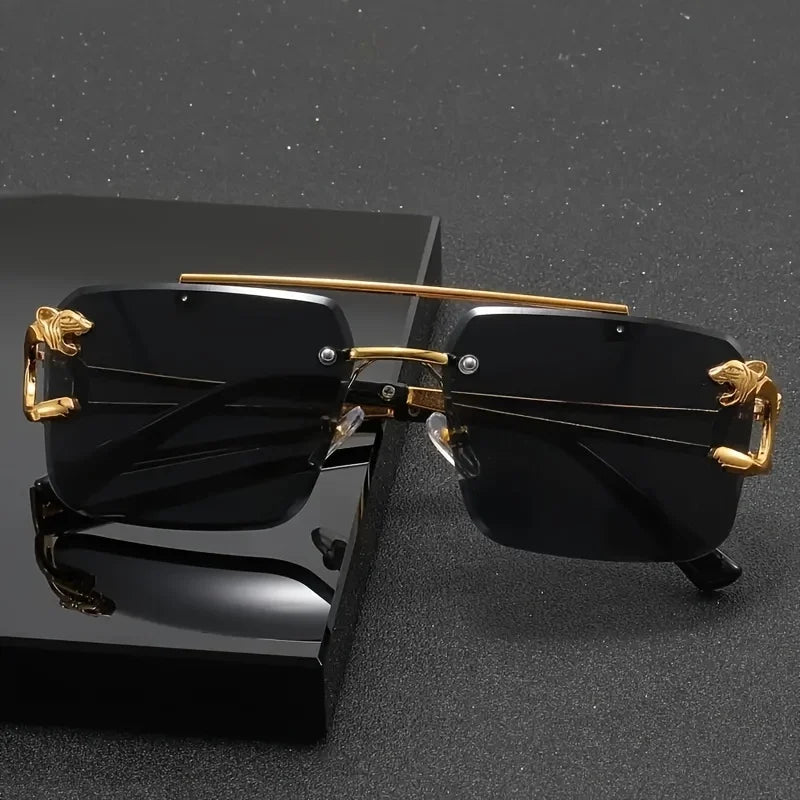 Golden Frameless Polarized Sunglasses