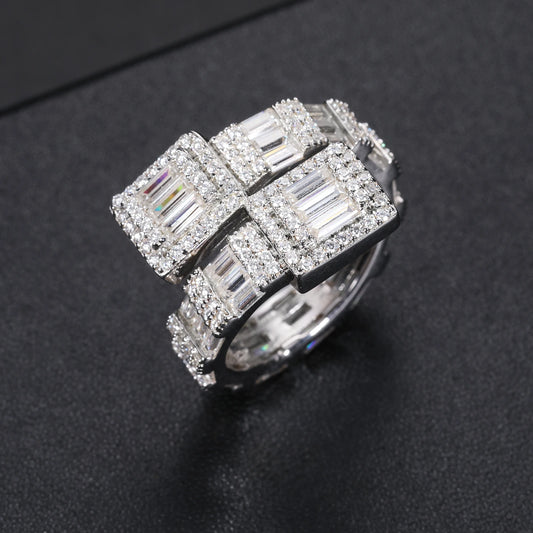 VVS Baguette Moissanite Silver Ring