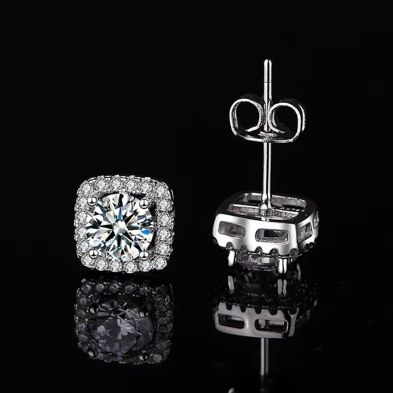 925 Silver Moissanite Stud Earrings