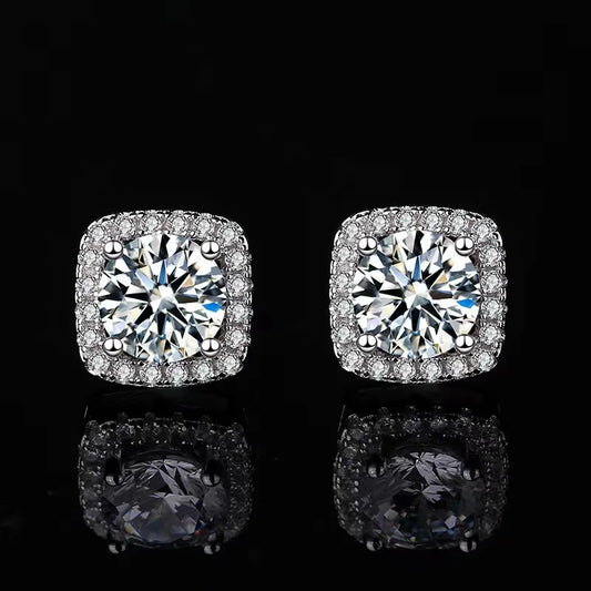 925 Silver Moissanite Stud Earrings