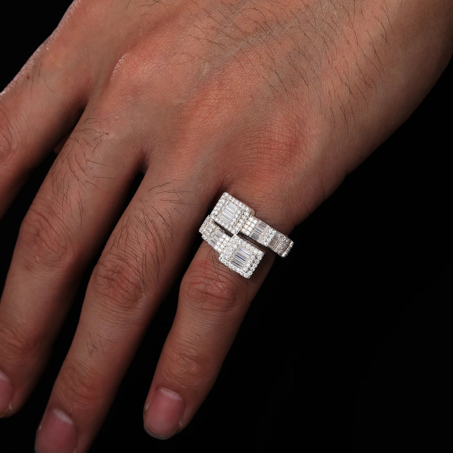 VVS Baguette Moissanite Silver Ring