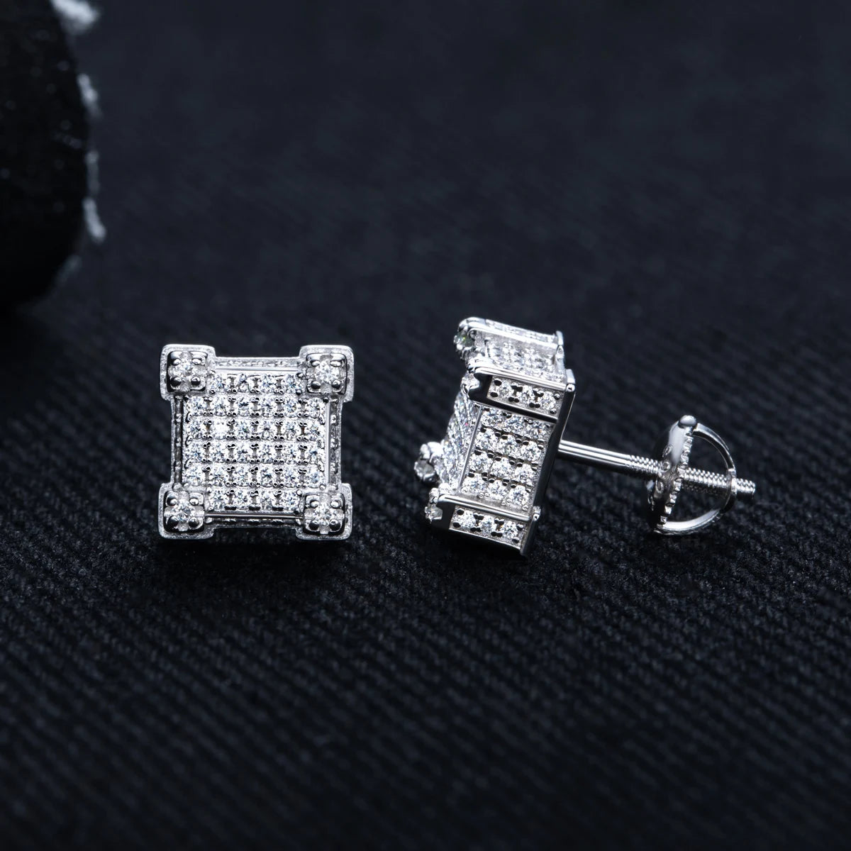 Moissanite Square Stud Earrings