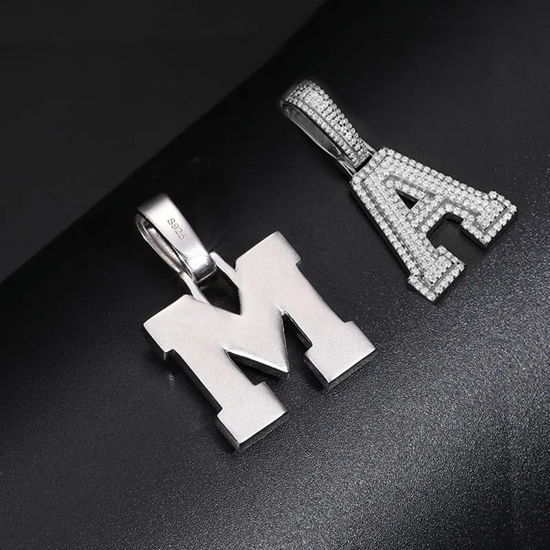 925 Moissanite Letter Pendant