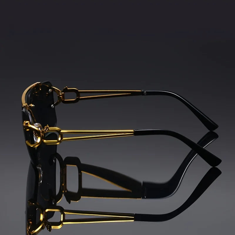 Golden Frameless Polarized Sunglasses