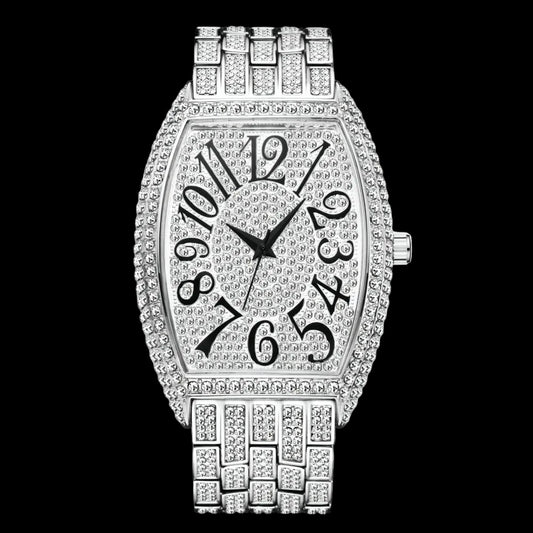Full Diamond Tonneau Watch