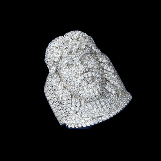 925 Jesus Head Moissanite Ring