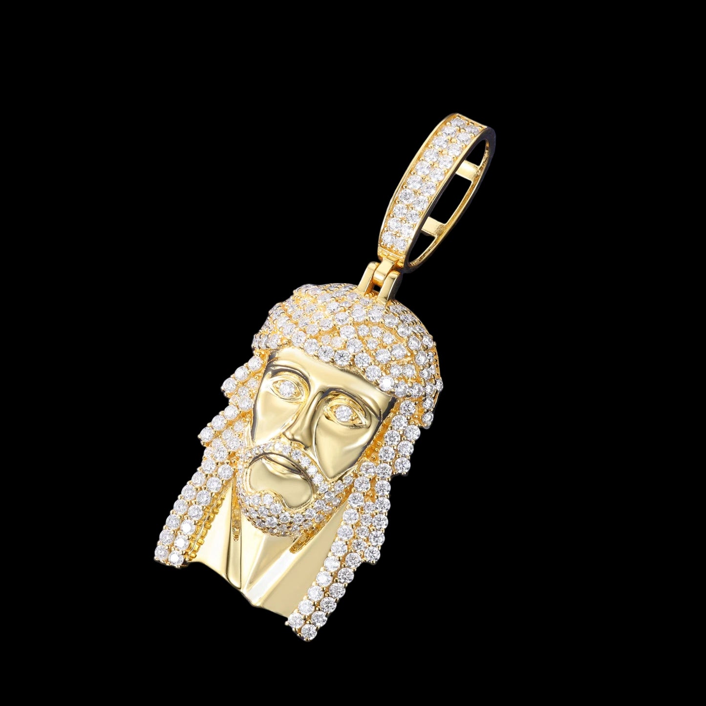 Iced Out Moissanite Jesus Head Pendant