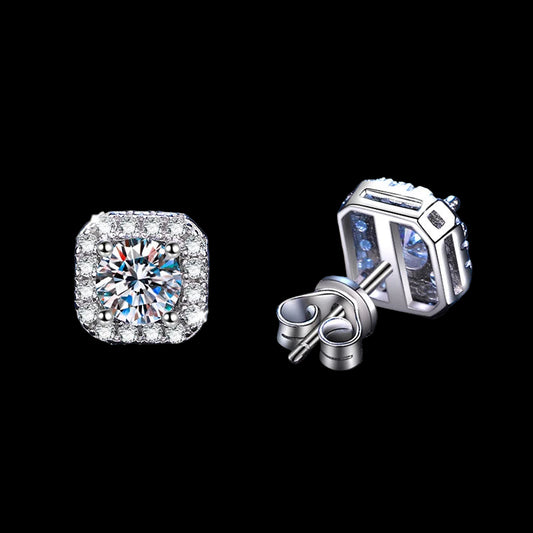 Moissanite 925 Silver Stud Earrings