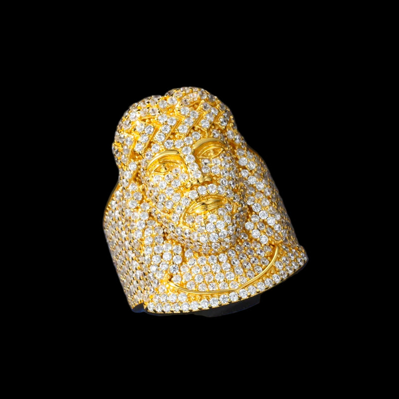 925 Jesus Head Moissanite Ring