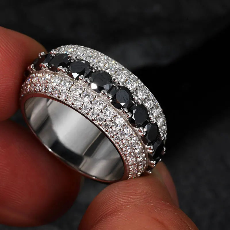 Pave Setting Moissanite Silver Ring