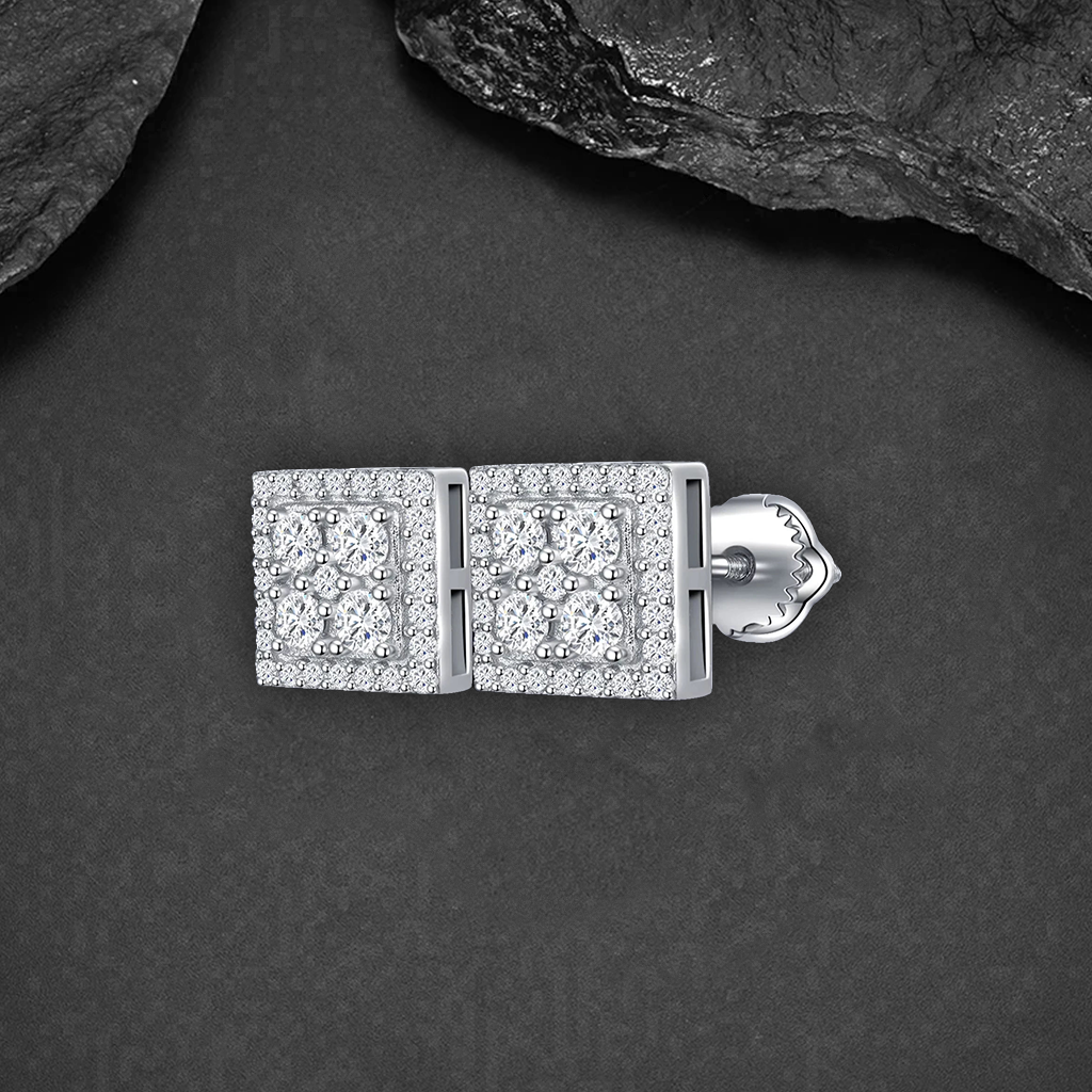 14K Gold Moissanite Stud Earrings